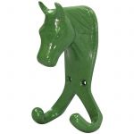 Horse Head Double Stable / Wall Hook Green No. 5372